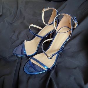 Metallic Blue Strappy Heels | EU 36/US 6